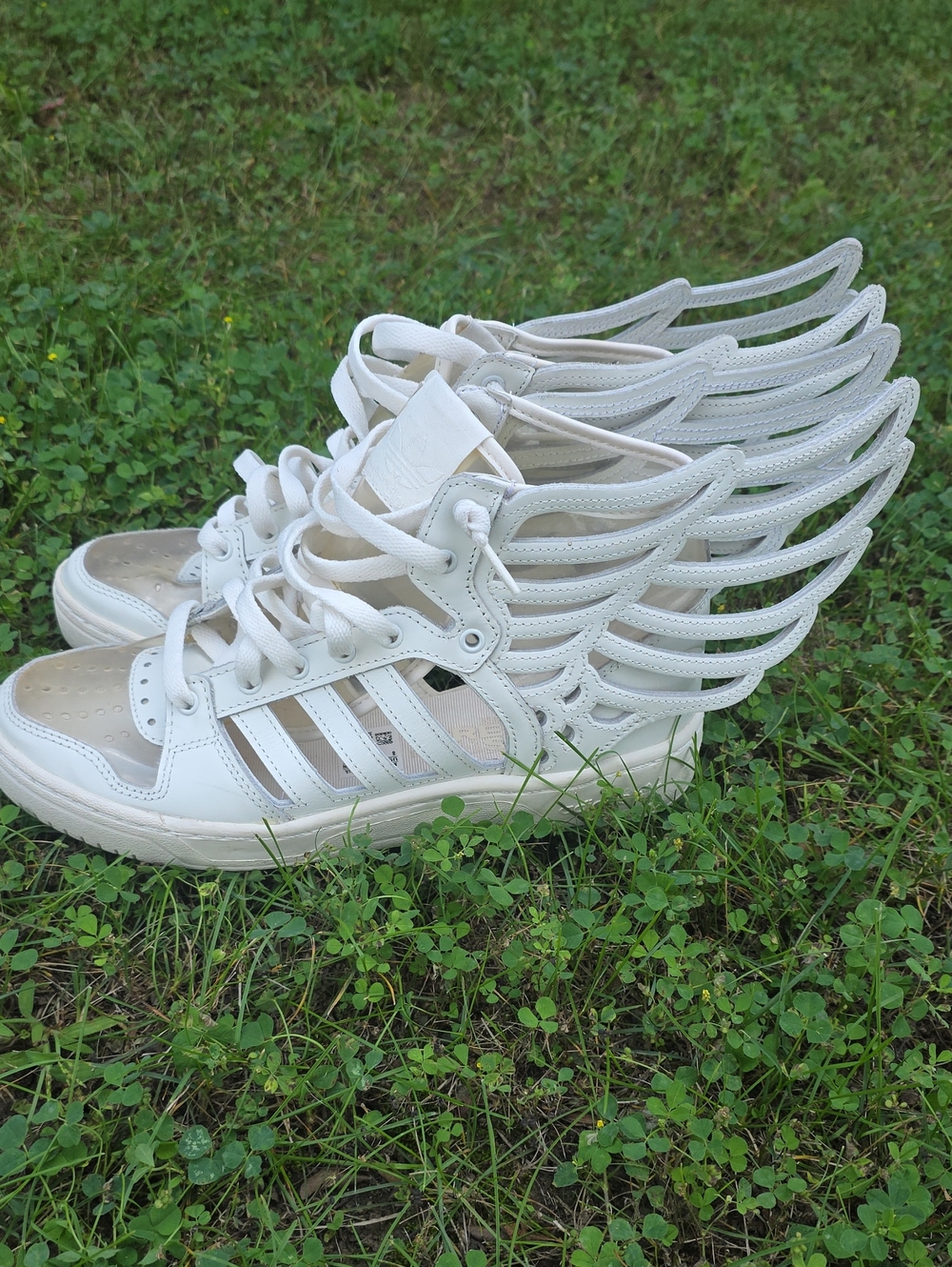 Adidas Jeremy Scott White Wing-Detail High-Top Sneak… - Gem
